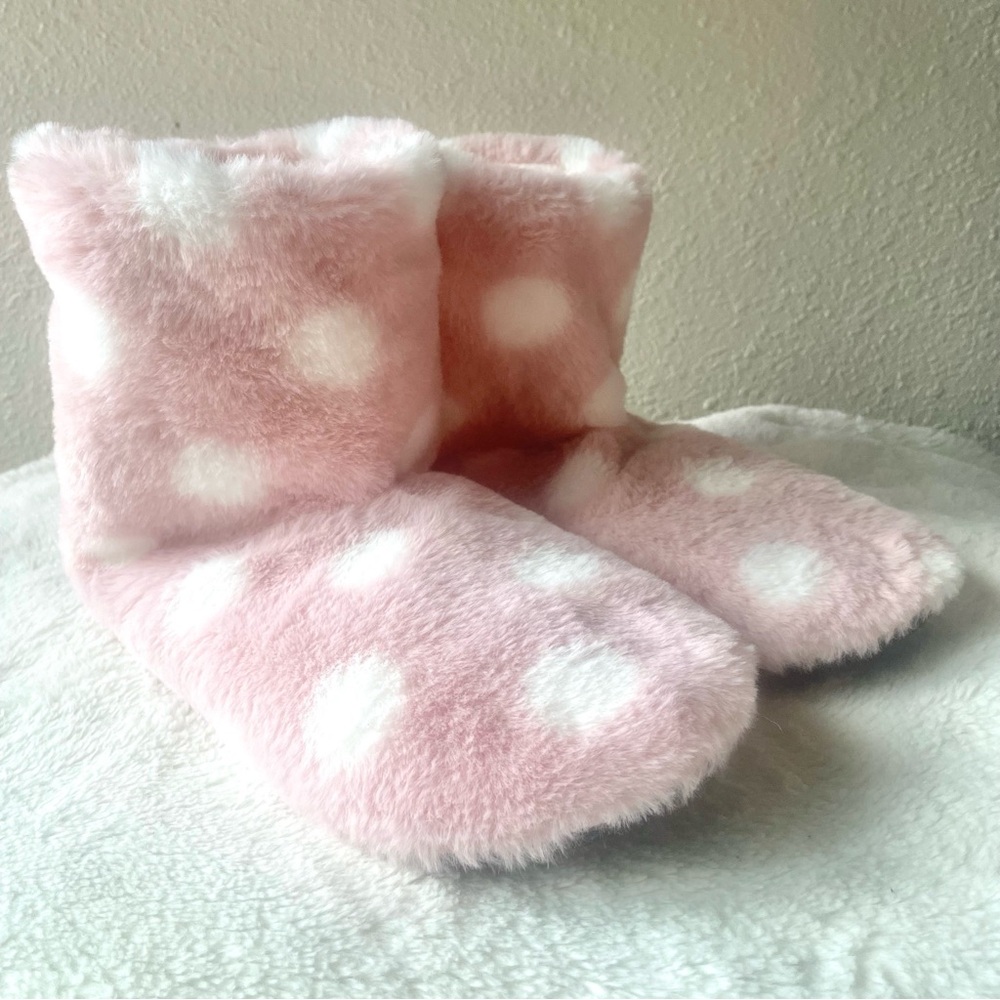 Compass Sherpa High Top Polka Dot Slippers